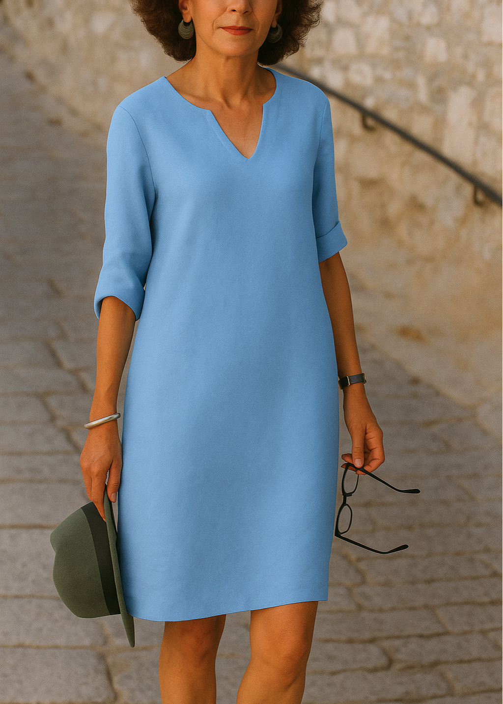 Ria ~ Robe élégante à col en V