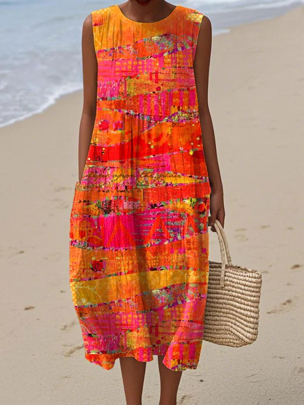Faye | Robe Midi Coucher de Soleil