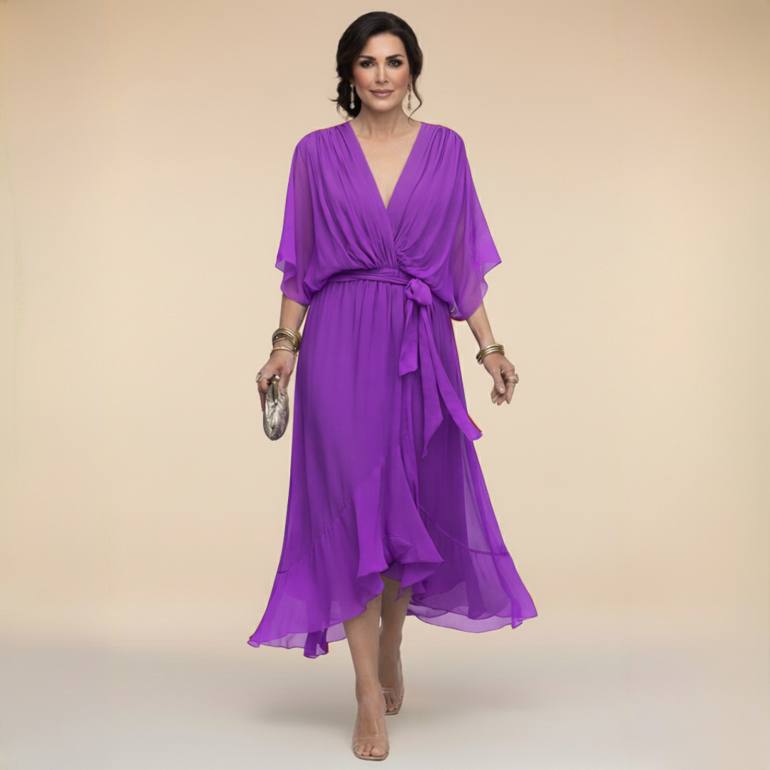 Juliette | Robe en chiffon à décolleté V