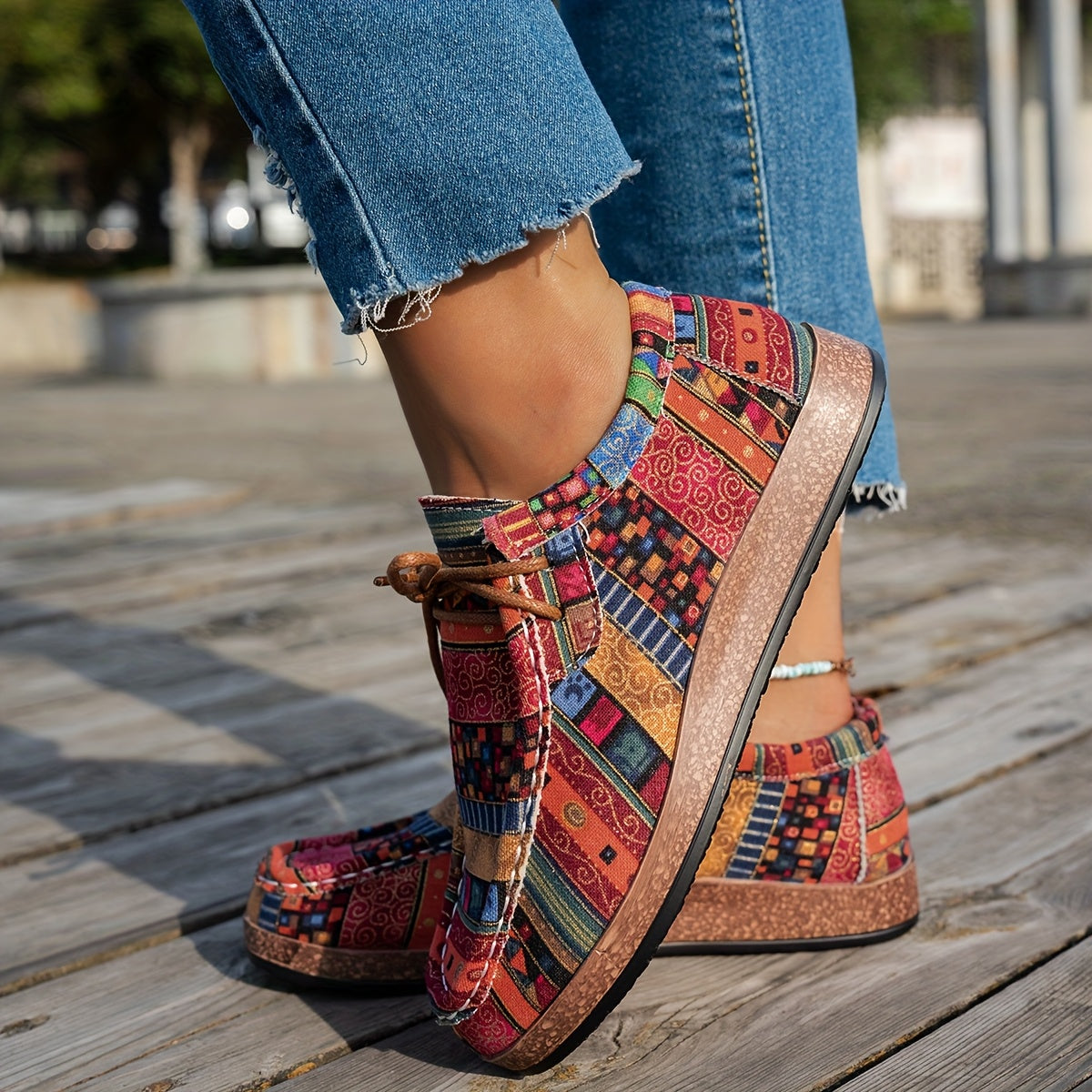 Belleau Bordeaux - Chaussures rétro colorées pour femme