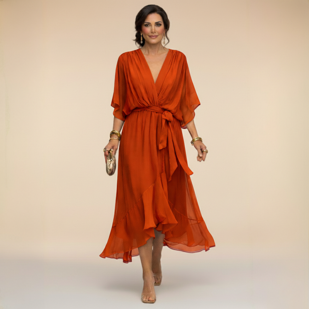 Juliette | Robe en chiffon à décolleté V
