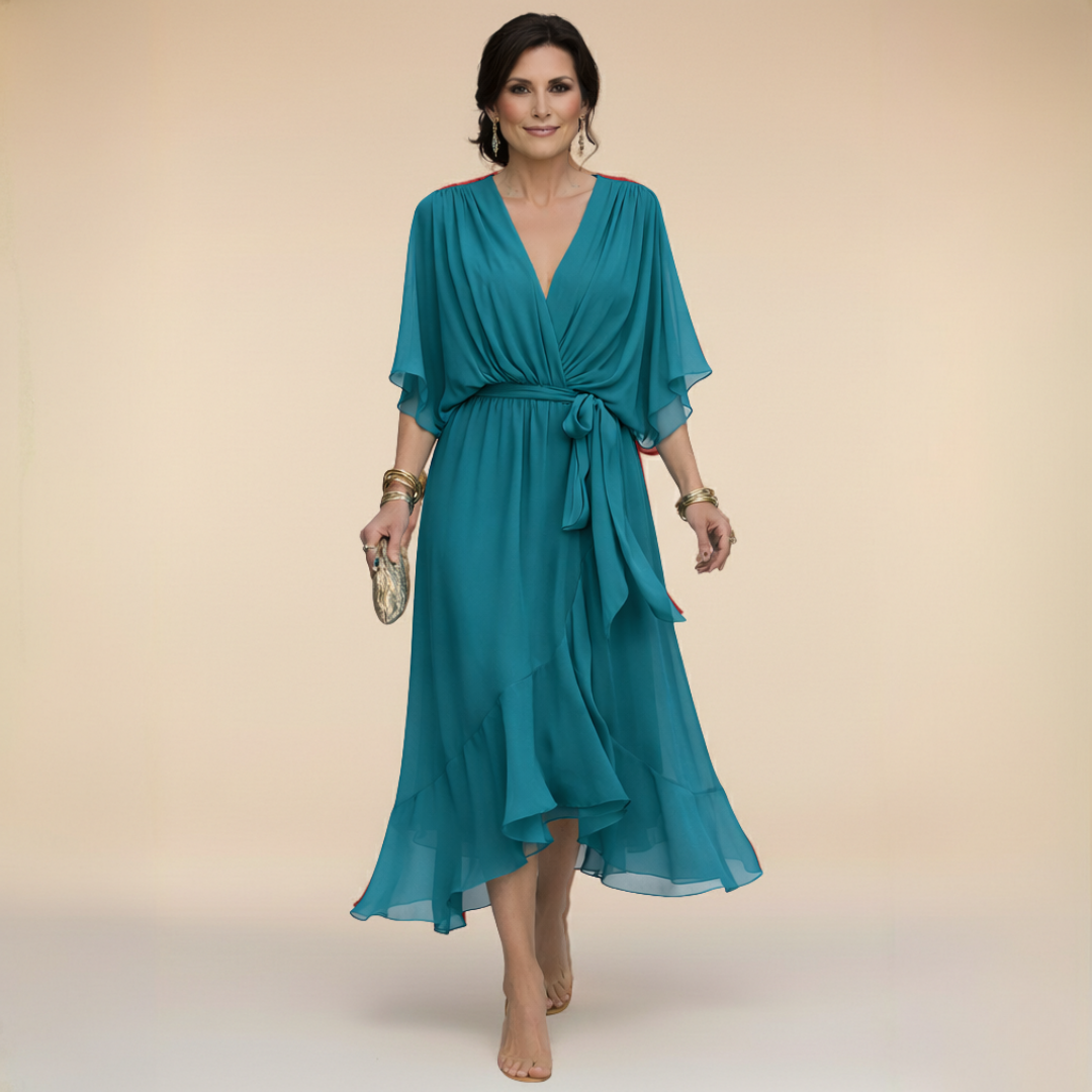 Juliette | Robe en chiffon à décolleté V