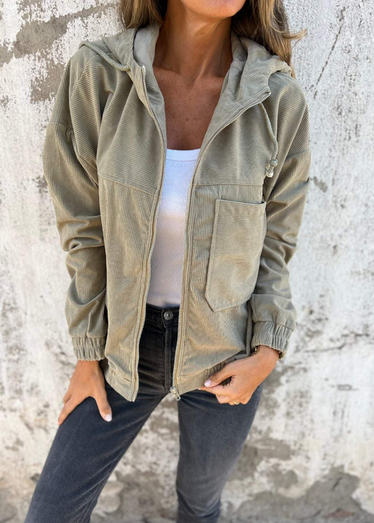 Elise ~ Veste douce avec capuche et fermeture éclair