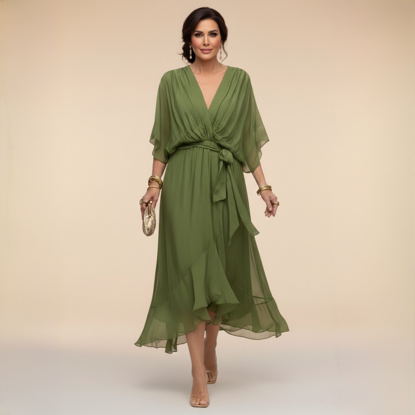 Juliette | Robe en chiffon à décolleté V