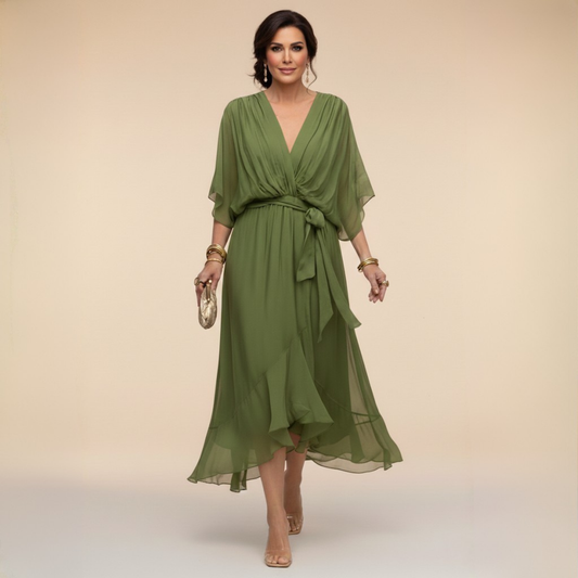 Juliette | Robe en chiffon à décolleté V