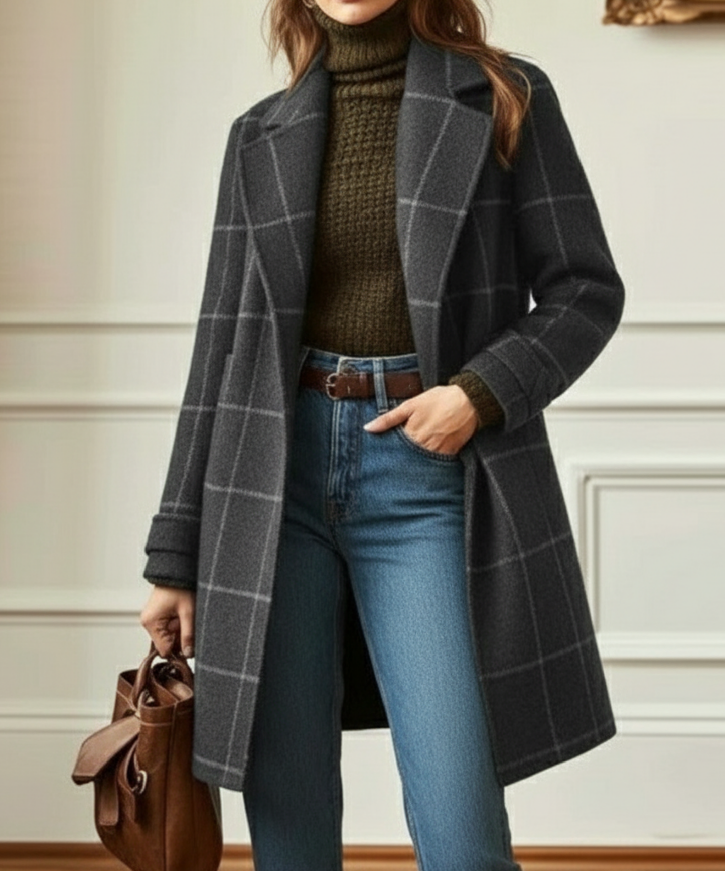 Arvae | Manteau à carreaux raffiné