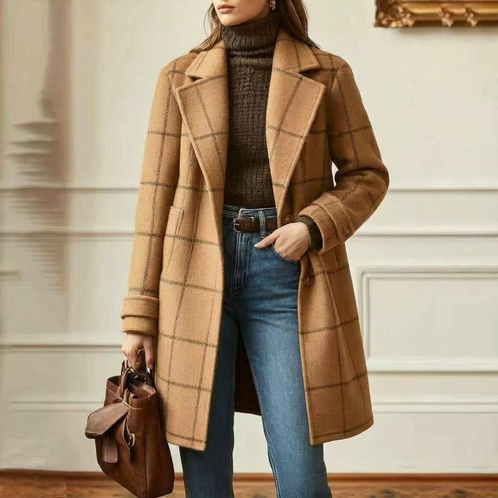 Arvae | Manteau à carreaux raffiné