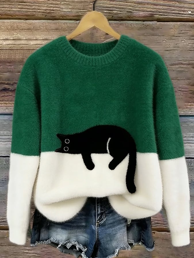 Luna | Sweat Femme avec Motif de Chat