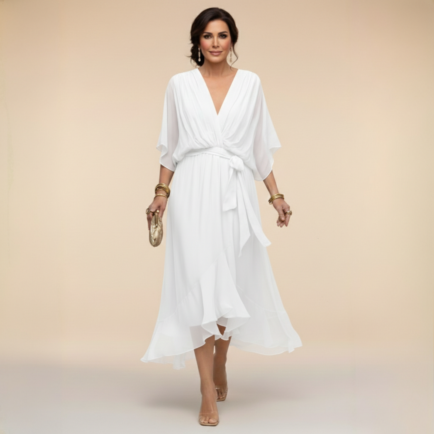 Juliette | Robe en chiffon à décolleté V