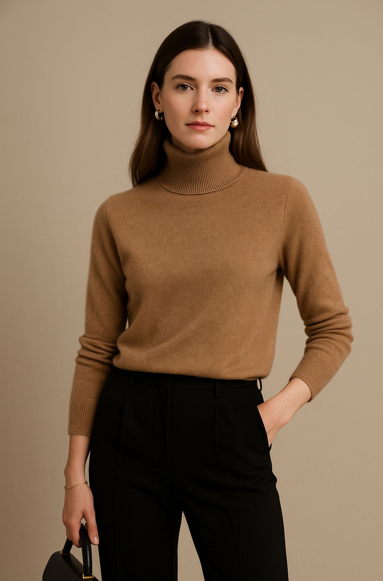 Léa | Pull à col roulé en cachemire