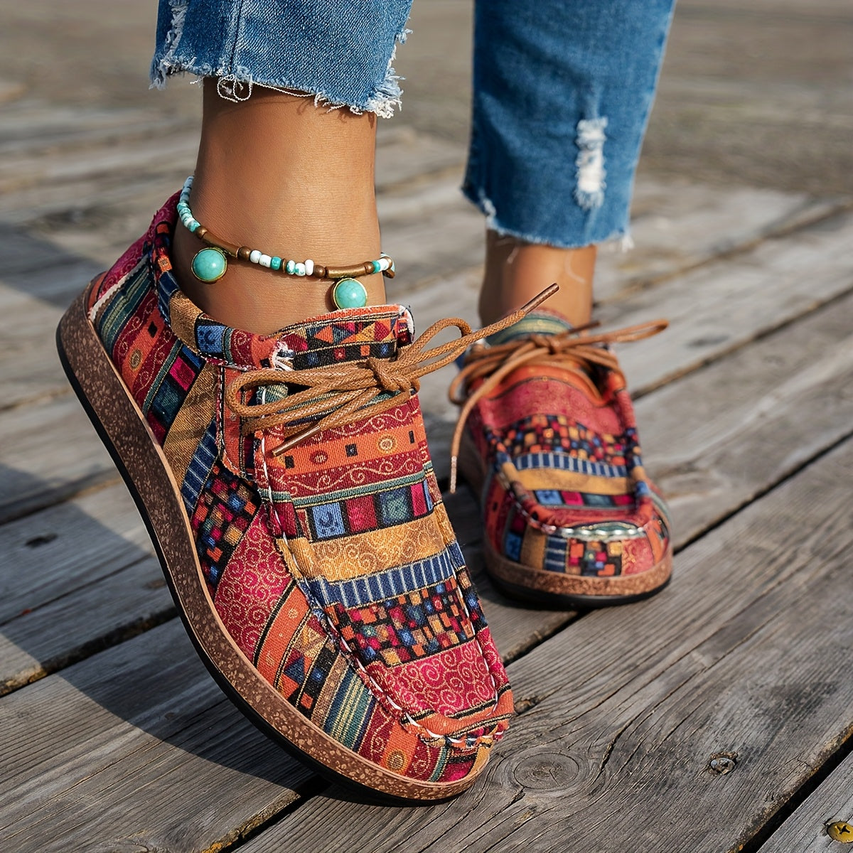 Belleau Bordeaux - Chaussures rétro colorées pour femme