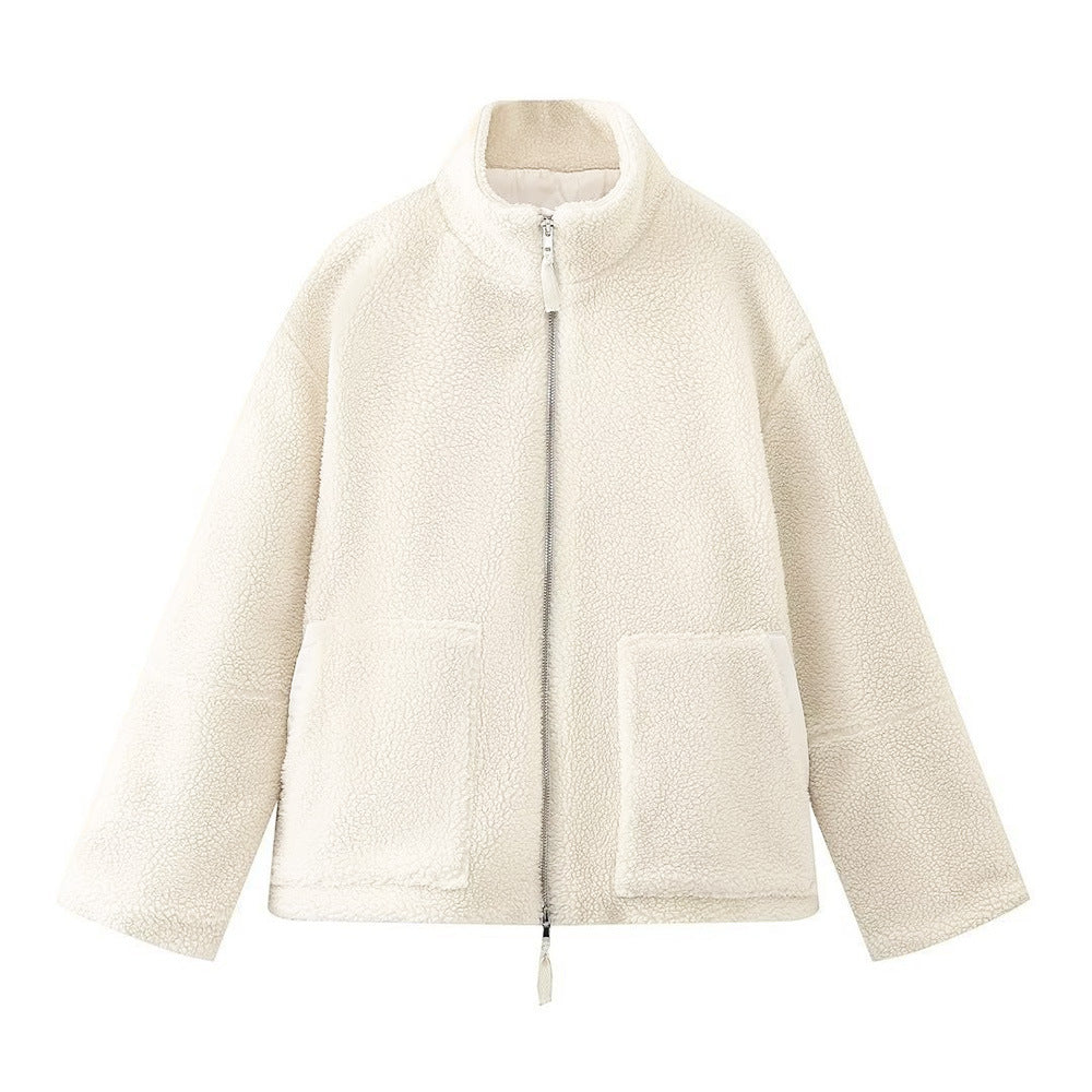 Inès ~ veste oversize en teddy douce