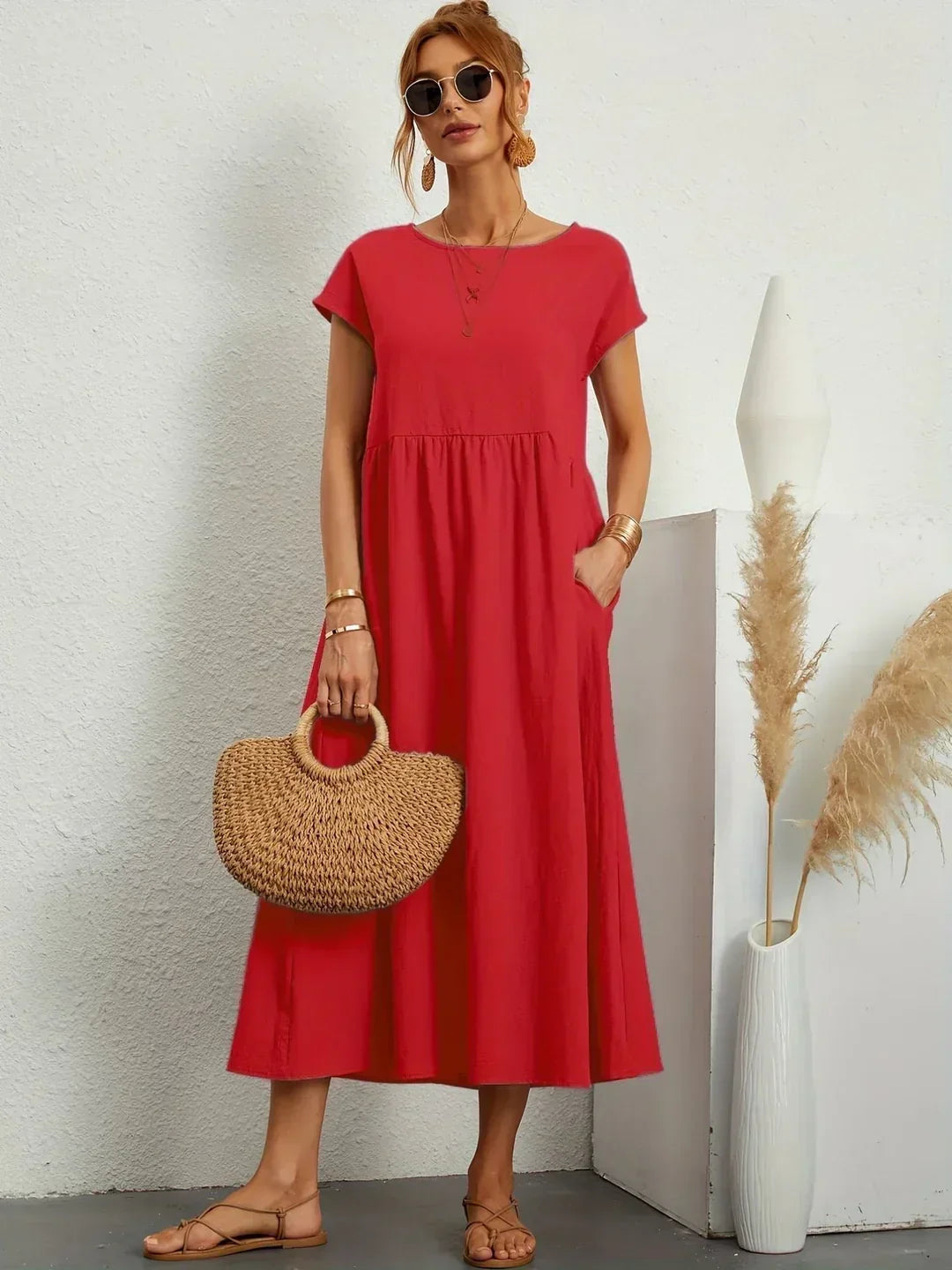 Gabrielle |  Robe midi fluide élégance intemporelle