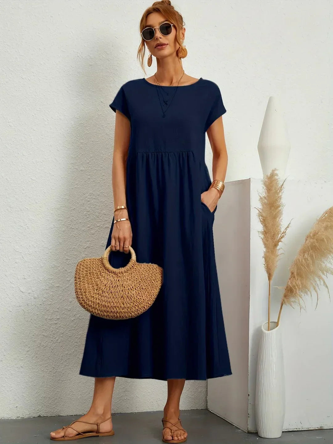 Gabrielle |  Robe midi fluide élégance intemporelle
