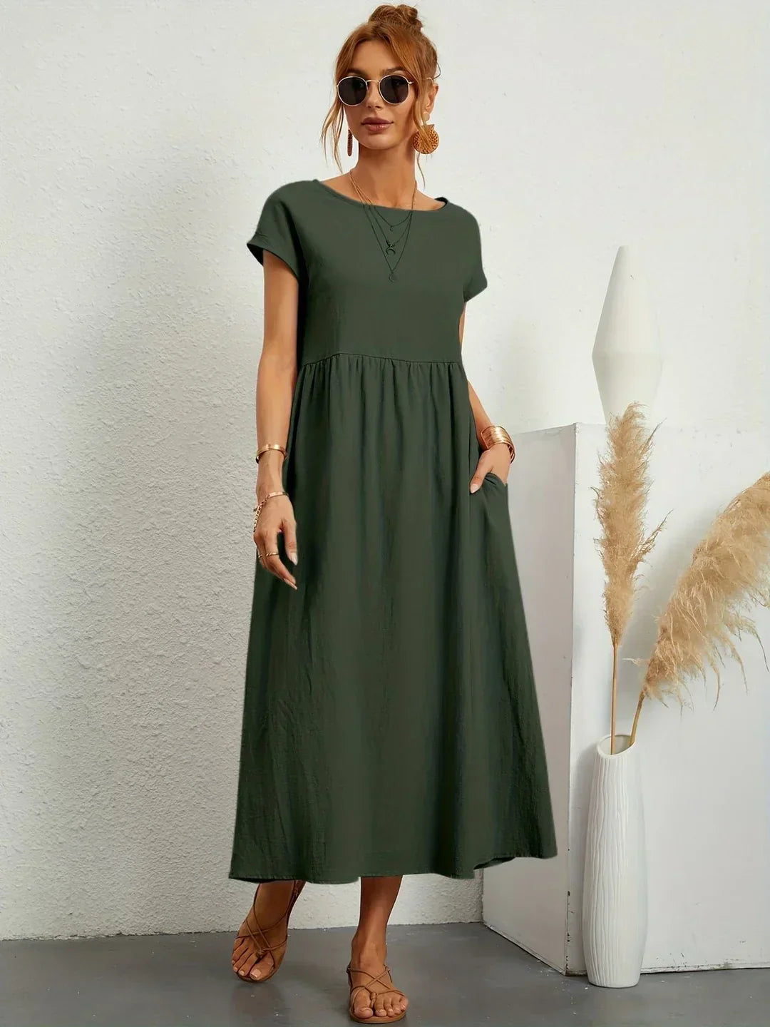 Gabrielle |  Robe midi fluide élégance intemporelle