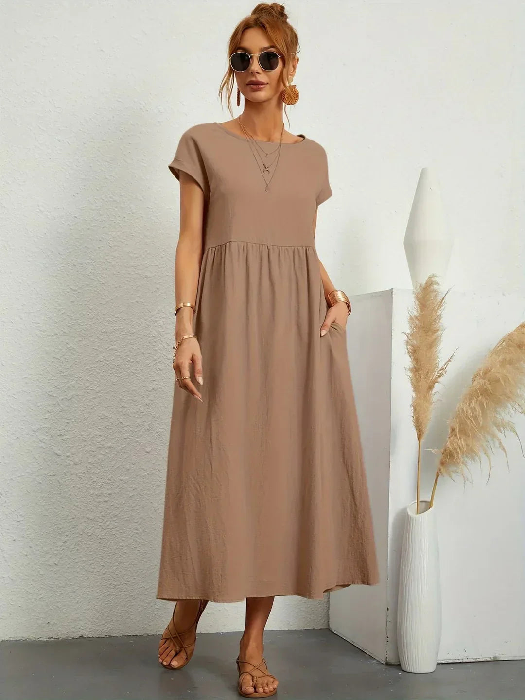 Gabrielle |  Robe midi fluide élégance intemporelle