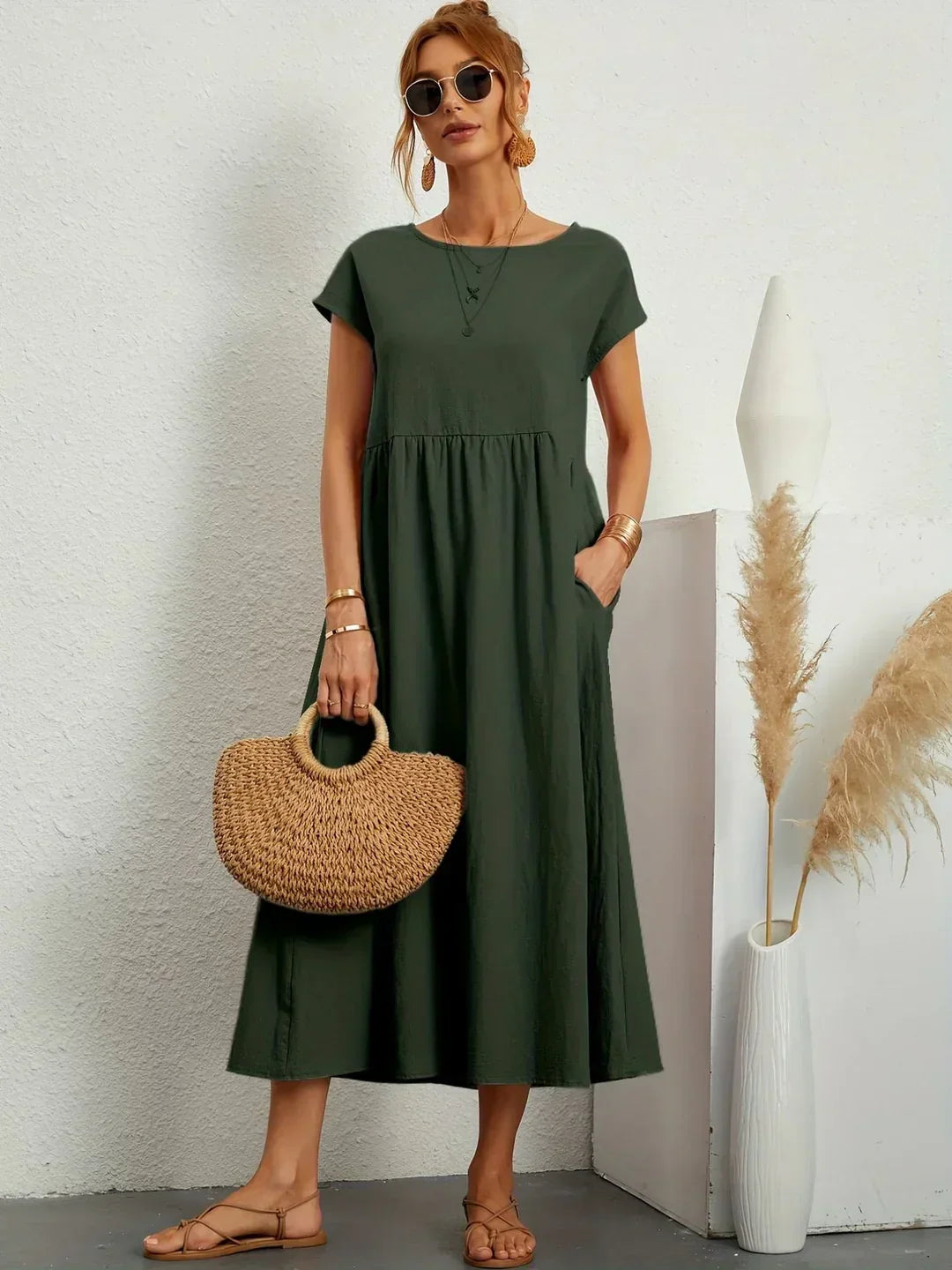 Gabrielle |  Robe midi fluide élégance intemporelle