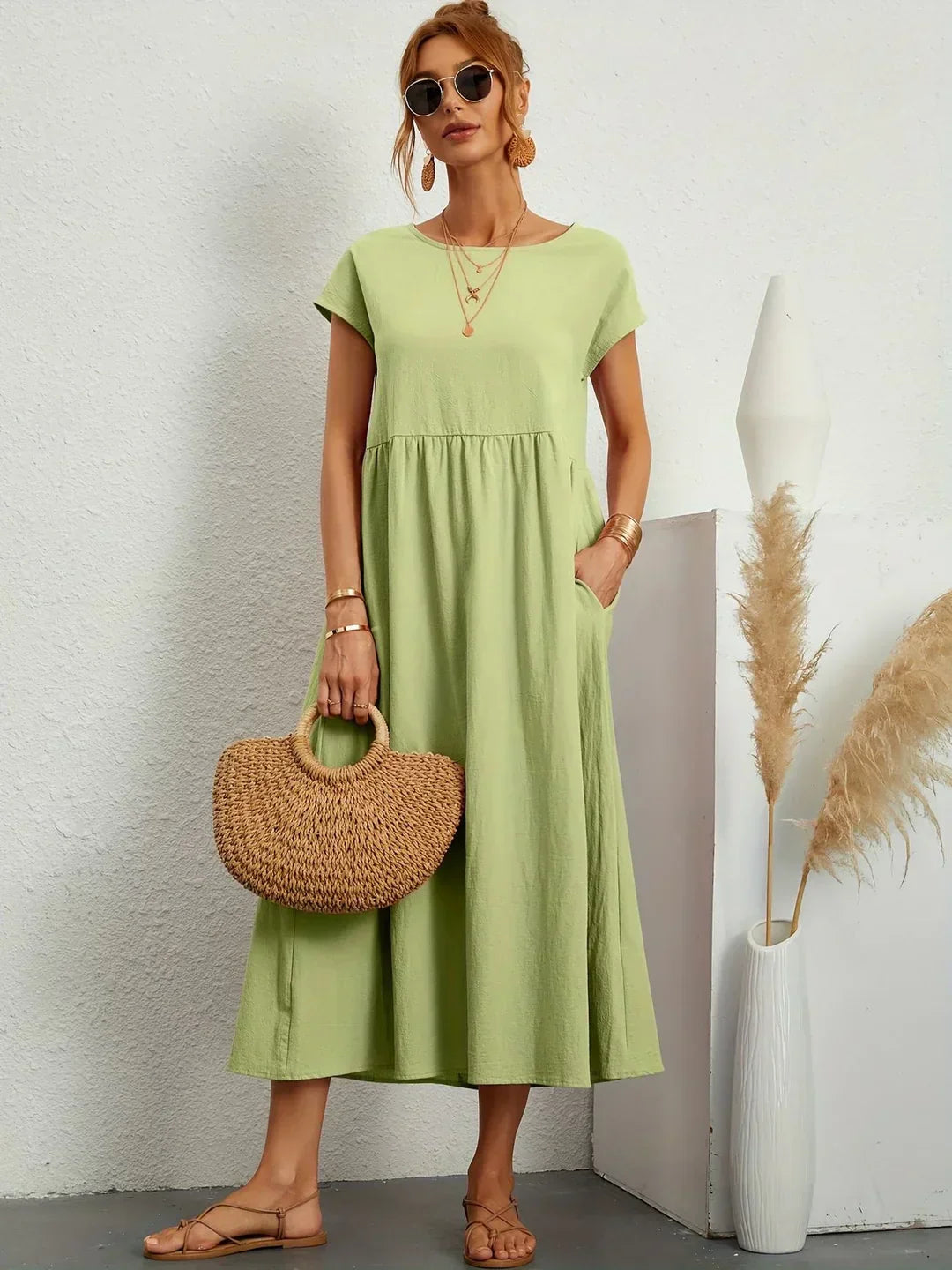 Gabrielle |  Robe midi fluide élégance intemporelle