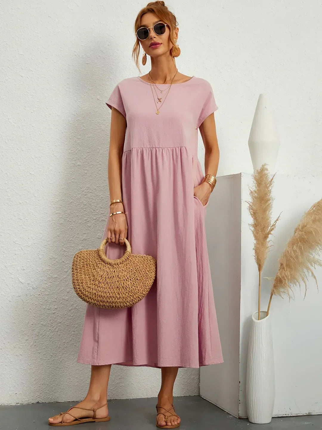 Gabrielle |  Robe midi fluide élégance intemporelle