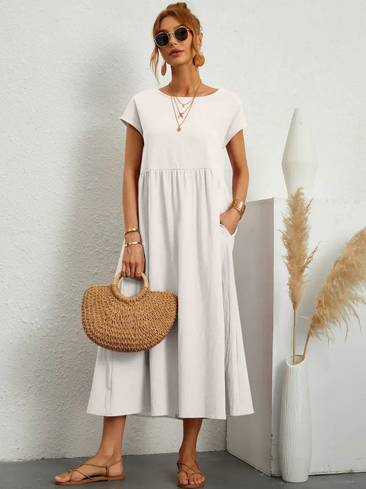 Gabrielle |  Robe midi fluide élégance intemporelle