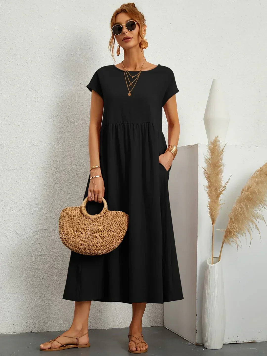 Gabrielle |  Robe midi fluide élégance intemporelle
