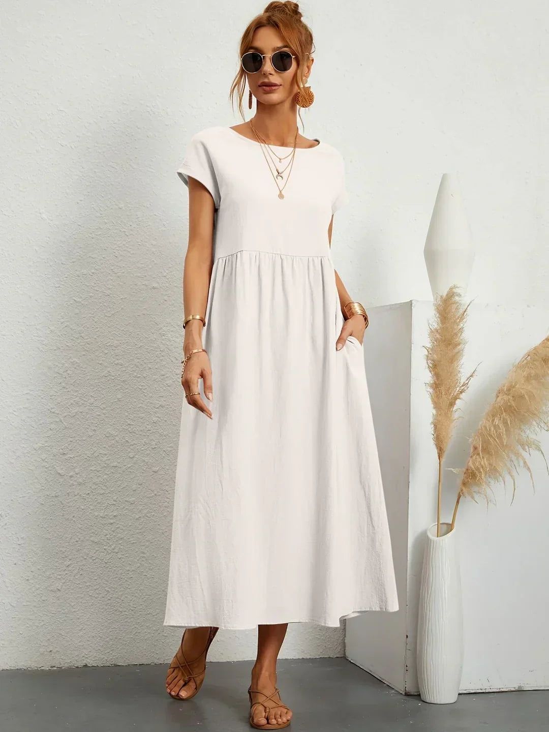 Gabrielle |  Robe midi fluide élégance intemporelle