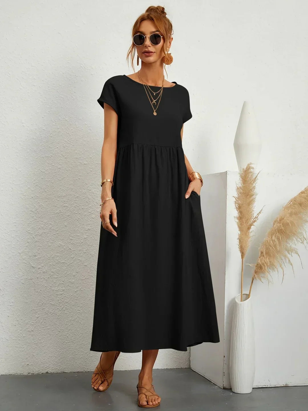 Gabrielle |  Robe midi fluide élégance intemporelle