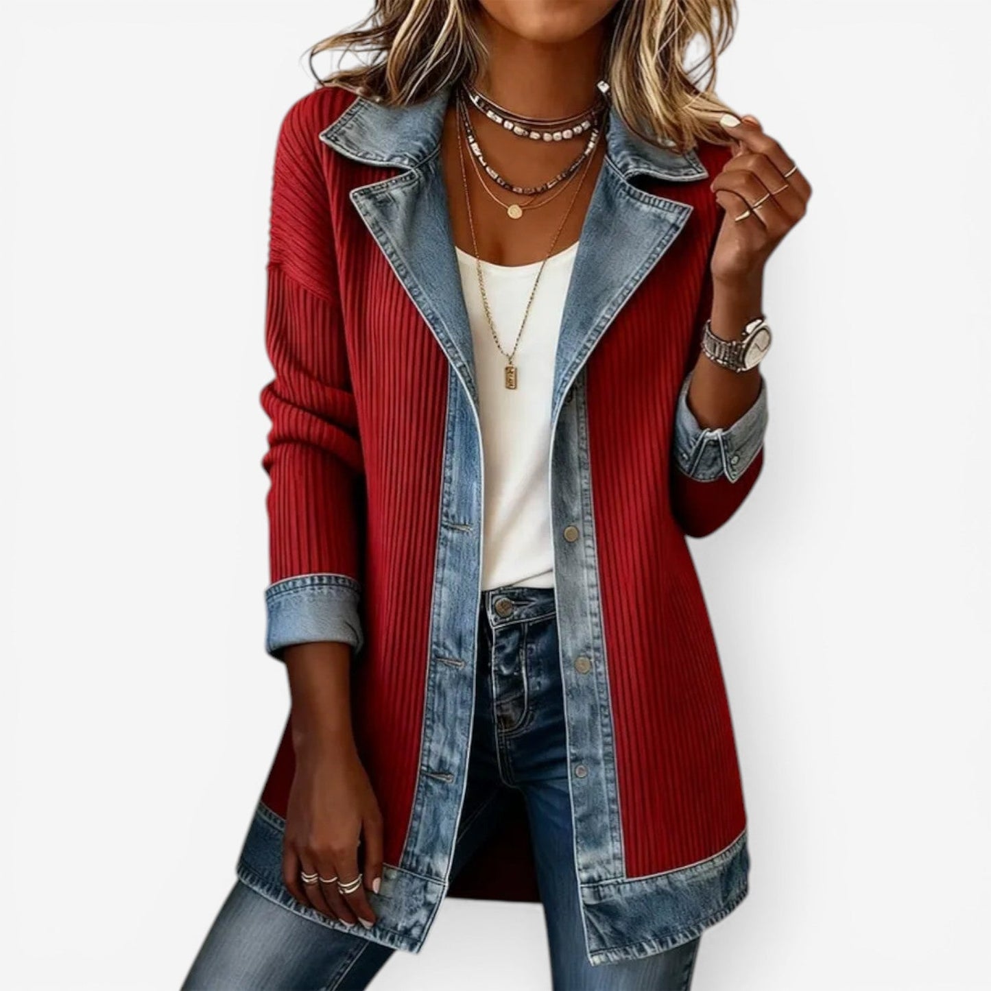 Emilia | Veste en denim mélangé