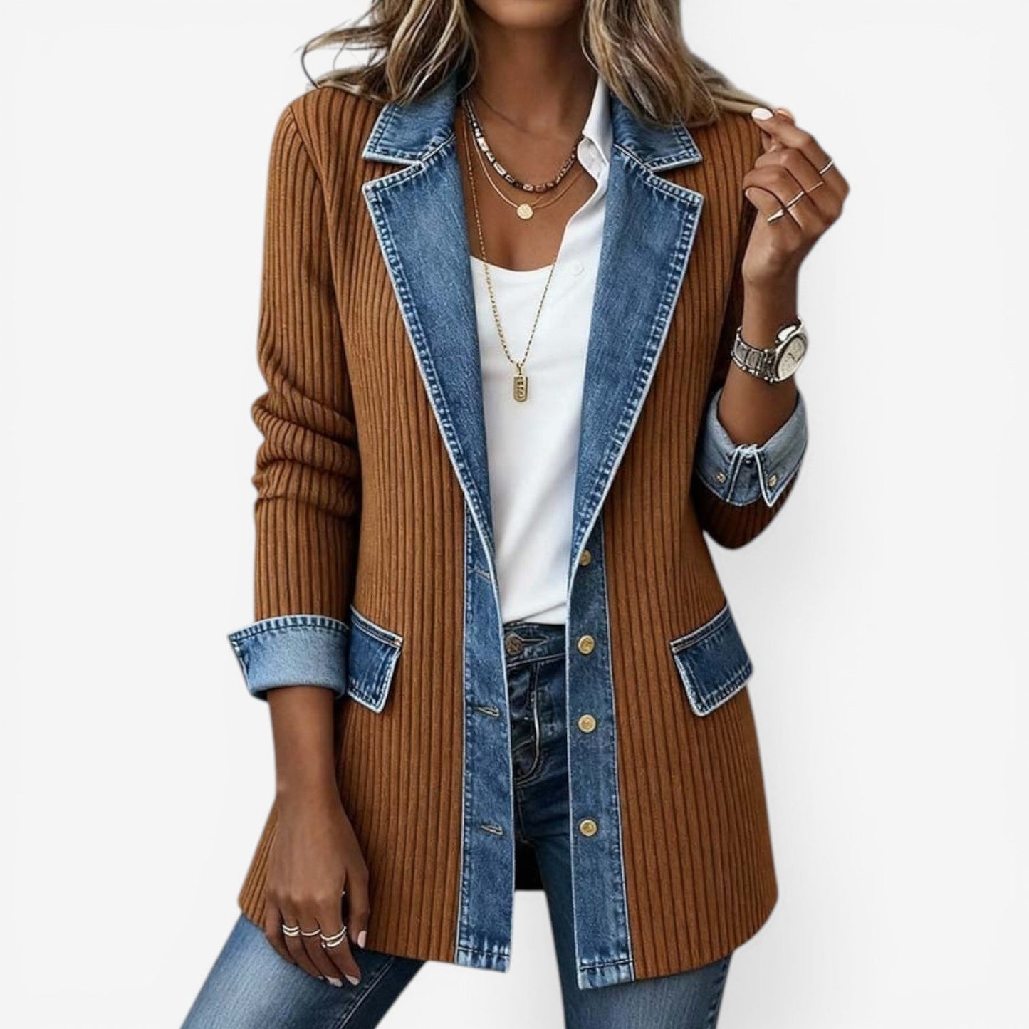 Emilia | Veste en denim mélangé