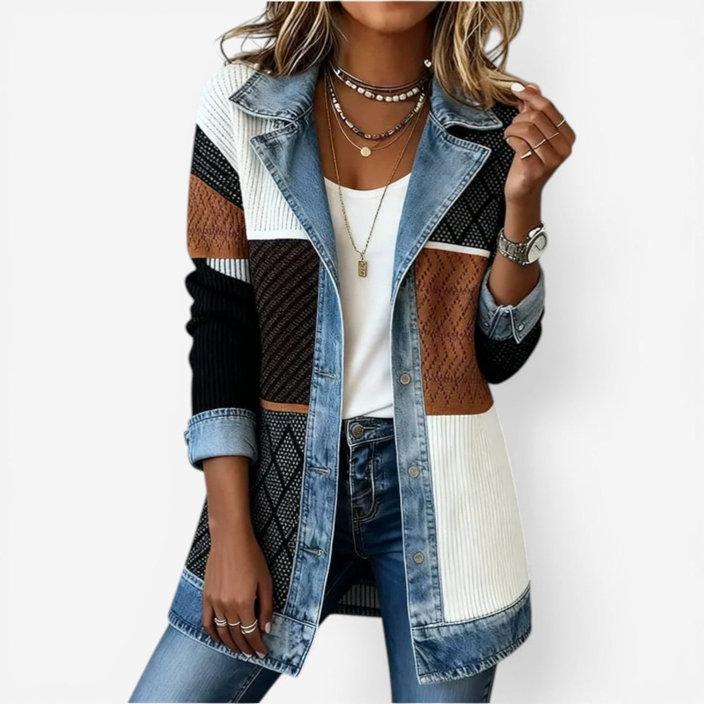 Emilia | Veste en denim mélangé