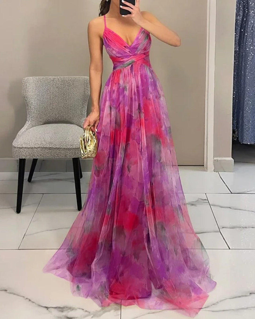 Giselle | Robe maxi envoûtante avec imprimé floral