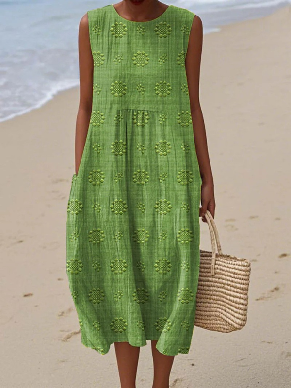 Lucille | Robe Midi Brodée Rose