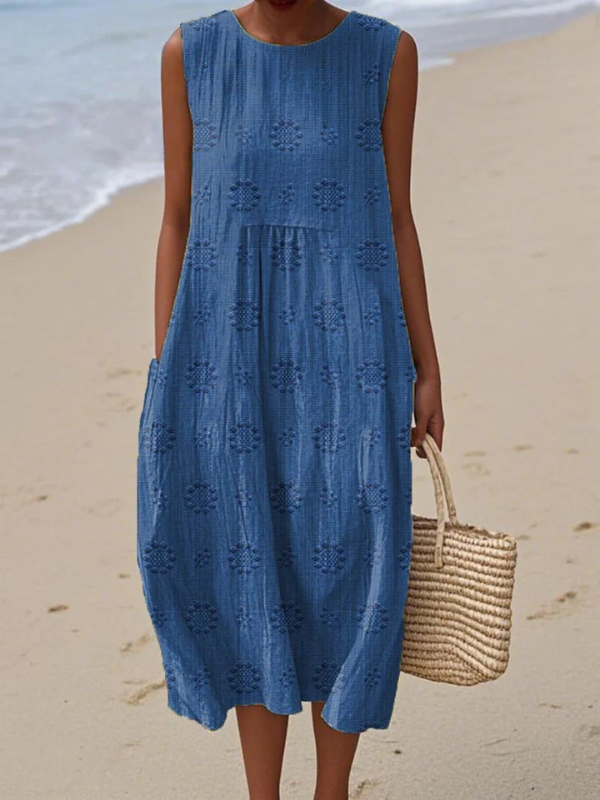 Lucille | Robe Midi Brodée Rose