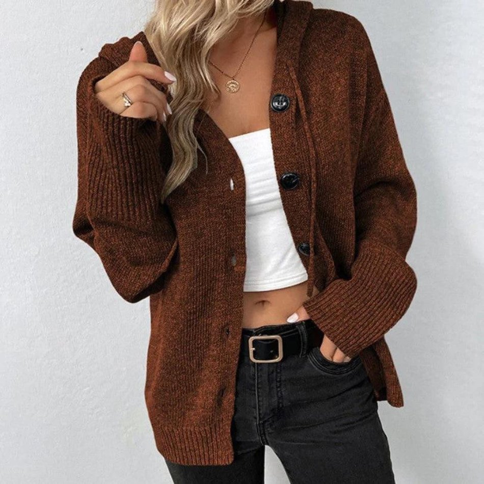 Laurence | Cardigan à Capuche et Boutons