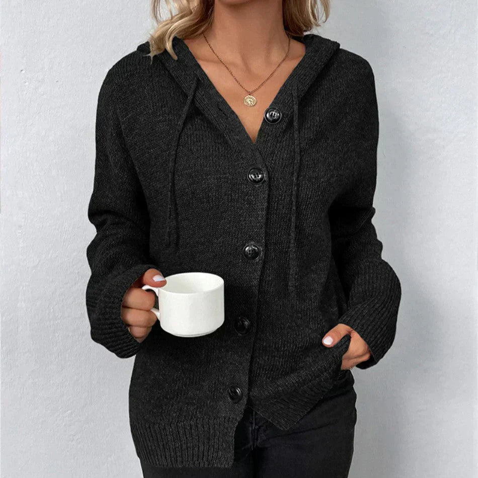 Laurence | Cardigan à Capuche et Boutons