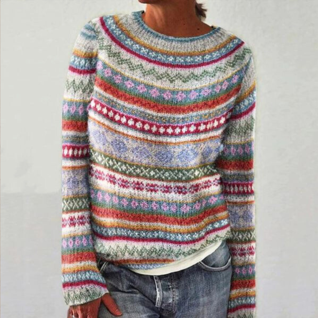 Aurore | Pull Jacquard en Cachemire & Laine Mérinos