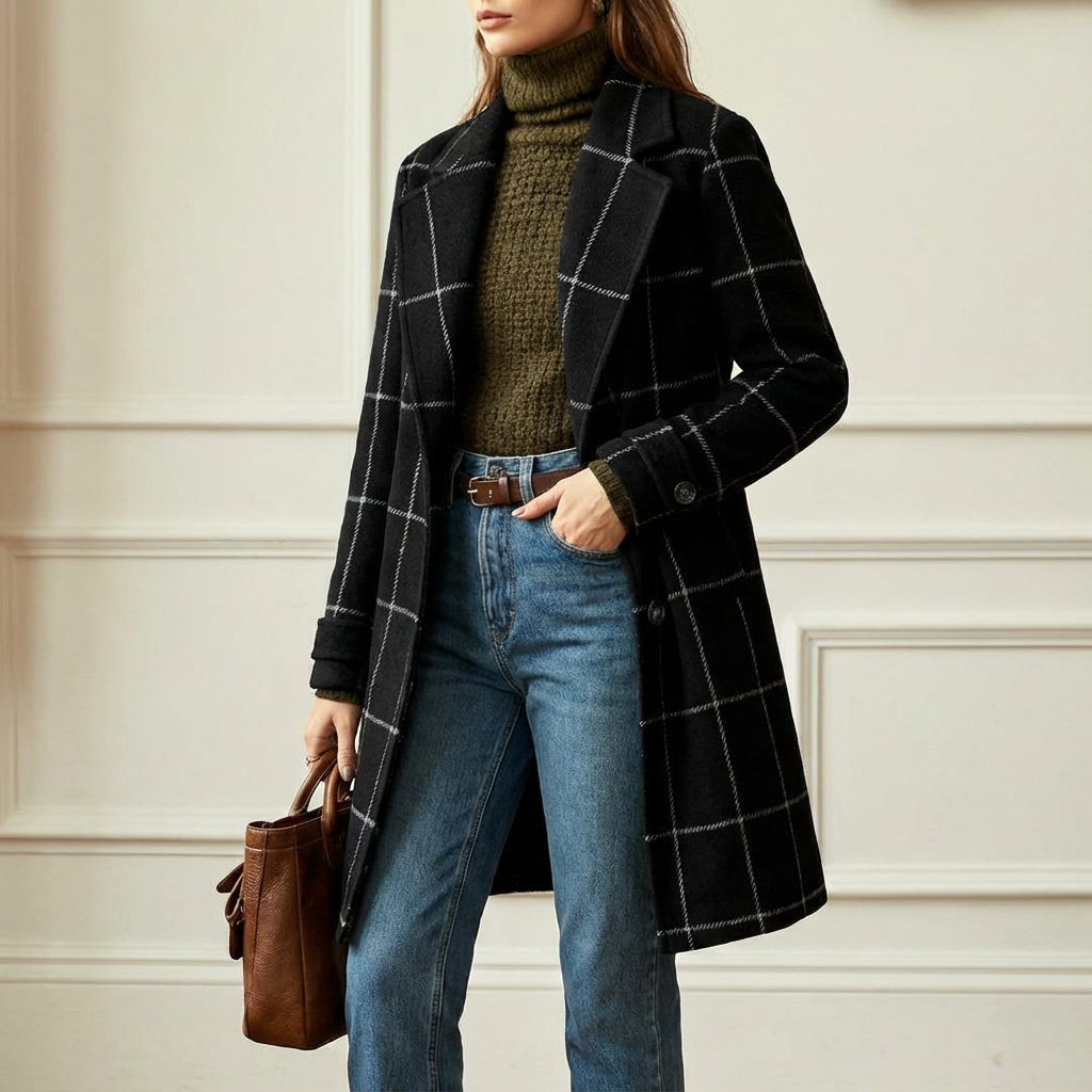 Arvae | Manteau à carreaux raffiné