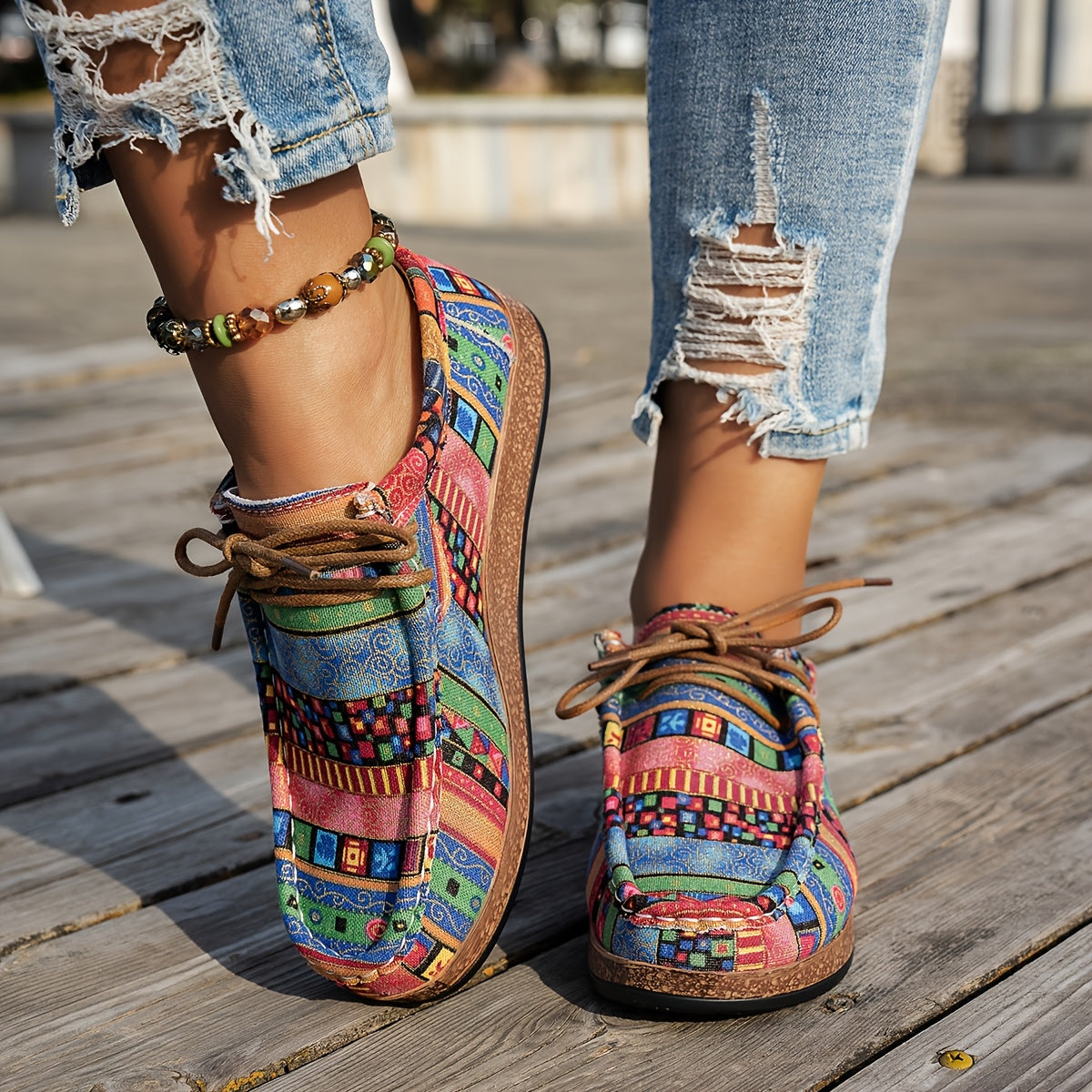 Belleau Bordeaux - Chaussures rétro colorées pour femme