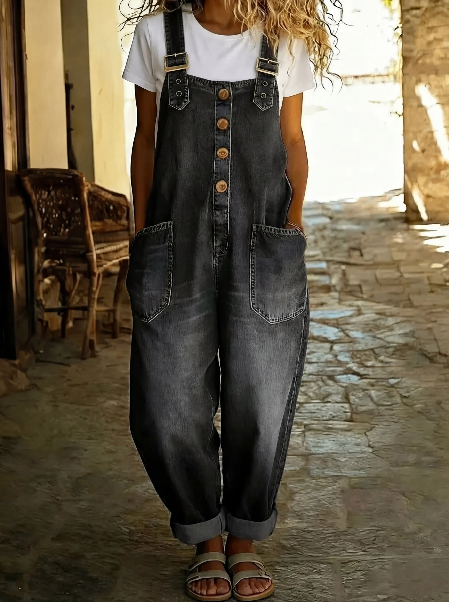Rocio | Combinaison en denim décontractée avec boucle ajustable.
