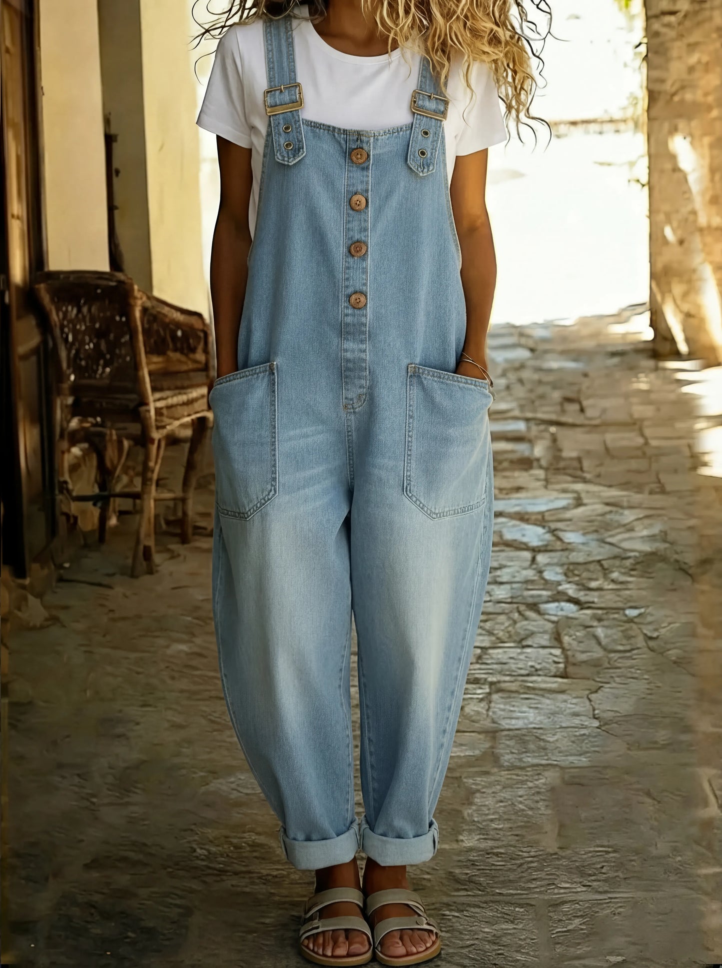 Rocio | Combinaison en denim décontractée avec boucle ajustable.